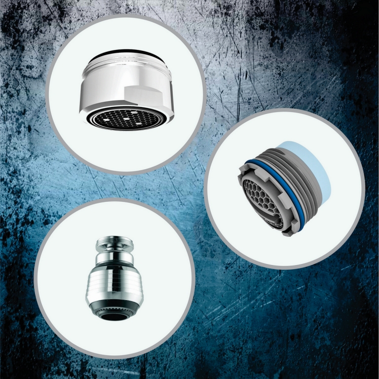 Faucet aerators and nozzles